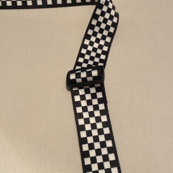 Perri's 2" Polyester Guitar Strap black and white white checker - Picture 6 of 6